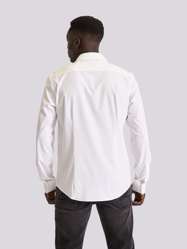 חולצה מכופתרת עם שרוול ארוך בגימור חלק ואלגנטי לגברים