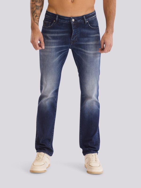 מכנסי ג’ינס בגזרה ישרה דגם GINO לגברים