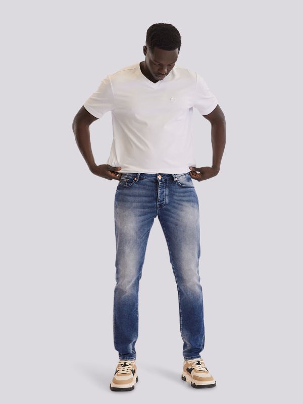 מכנסי ג’ינס בגזרת סלים דגם RINO לגברים