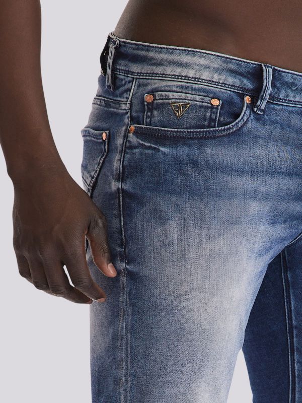 מכנסי ג’ינס בגזרת סלים דגם RINO לגברים