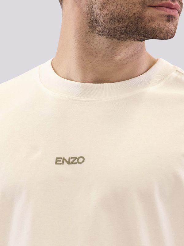 חולצת טי-שרט אוברסייז עם הדפס לוגו רטרו לגברים