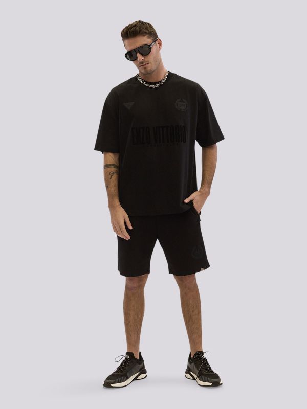 חולצת טי-שרט אוברסייז חלקה בגימור פרימיום לגברים