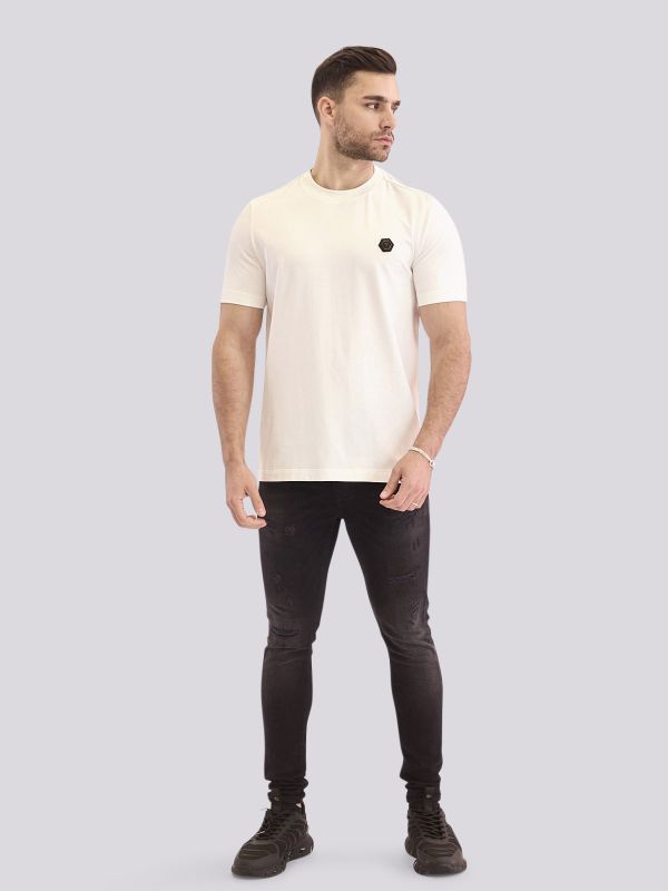 חולצת טי-שרט עם הדפס טיפוגרפי בולט לגברים