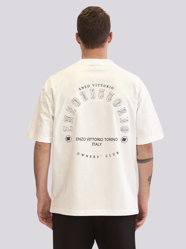 חולצת טי-שרט אוברסייז עם הדפס גרפי מורחב לגברים