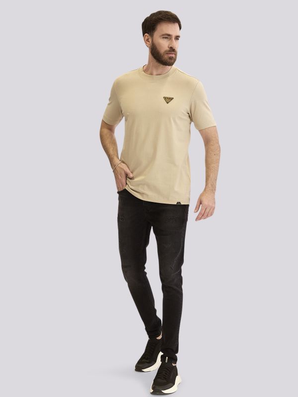 חולצת טי-שרט אוברסייז עם הדפס גרפי בולט לגברים