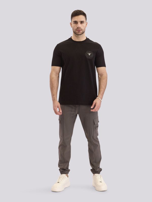 חולצת טי-שרט אוברסייז עם הדפס גרפי מודרני לגברים