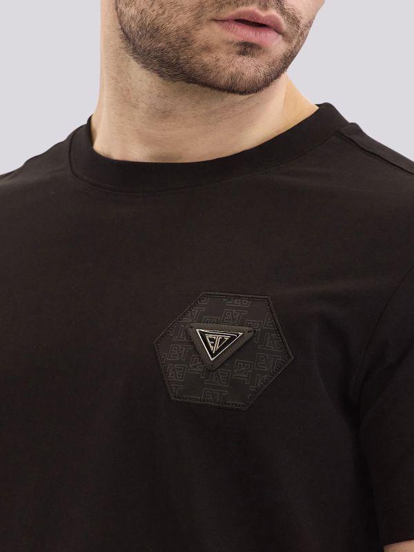 חולצת טי-שרט אוברסייז עם הדפס גרפי מודרני לגברים