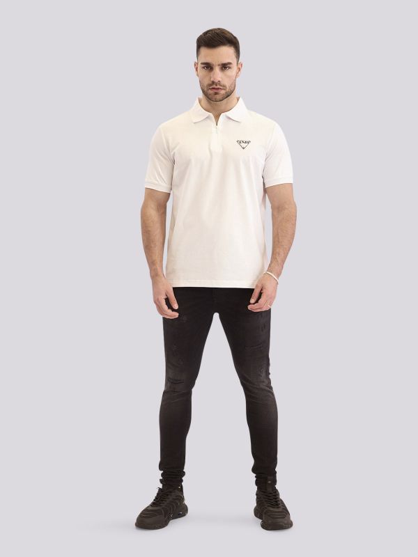 חולצת טי-שרט עם הדפס טיפוגרפי וגרפי משולב לגברים