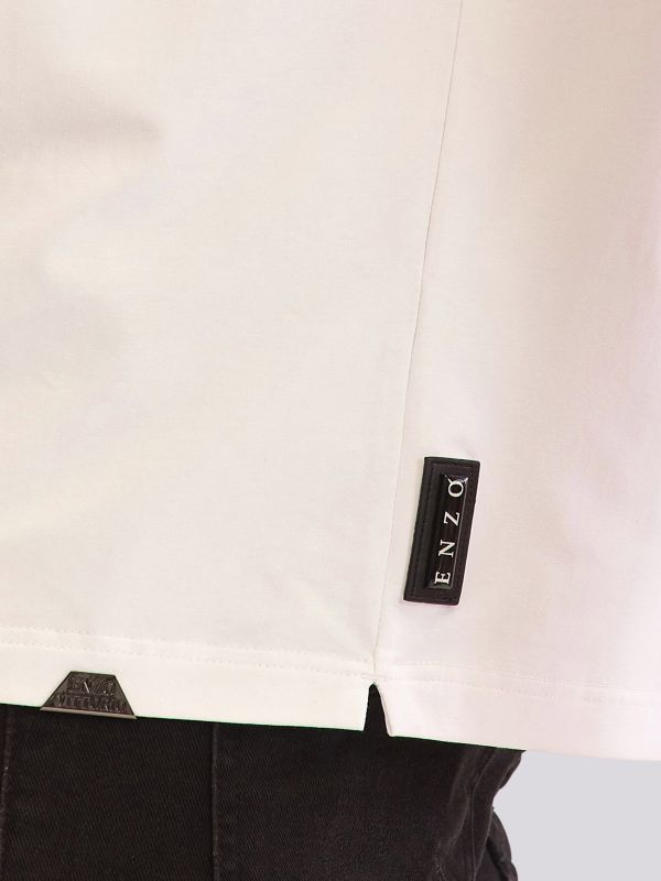 חולצת טי-שרט עם הדפס טיפוגרפי וגרפי משולב לגברים