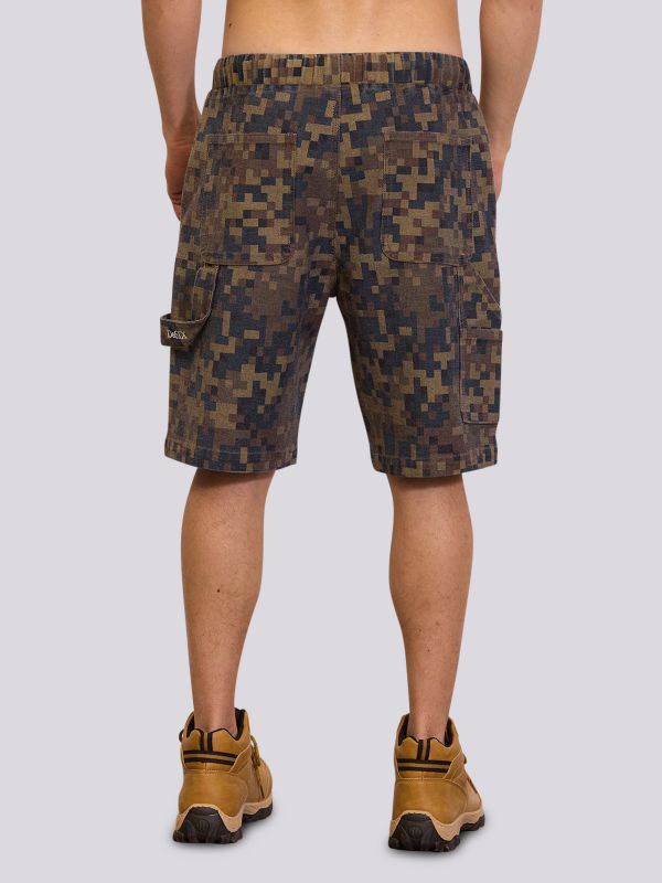 מכנסיים קצרים מבד נושם בגזרה משוחררת לגברים