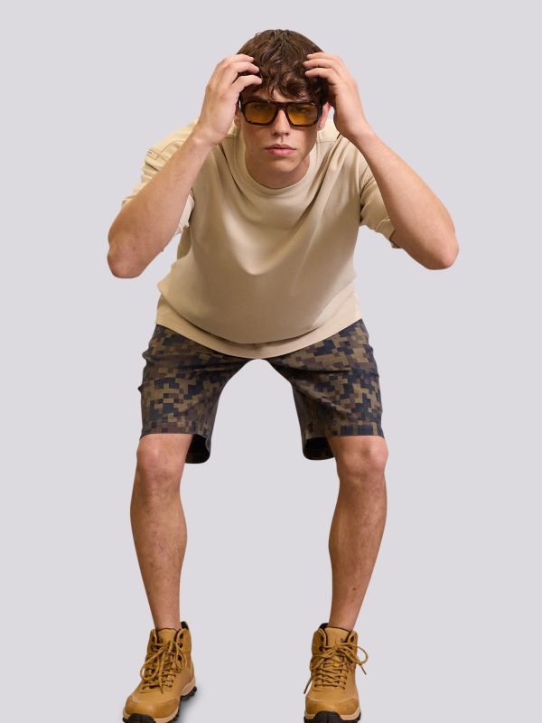 חולצת טי-שרט אוברסייז חלקה לגברים