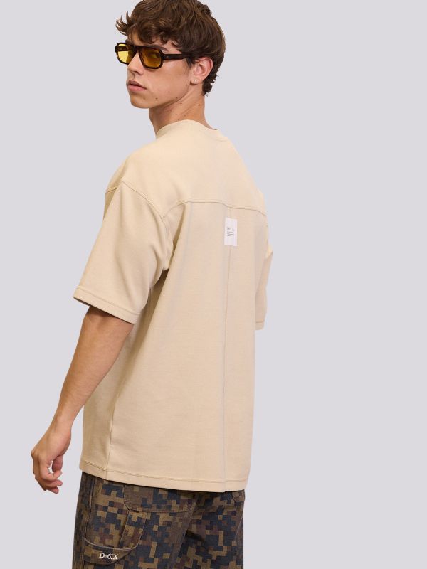 חולצת טי-שרט אוברסייז חלקה לגברים