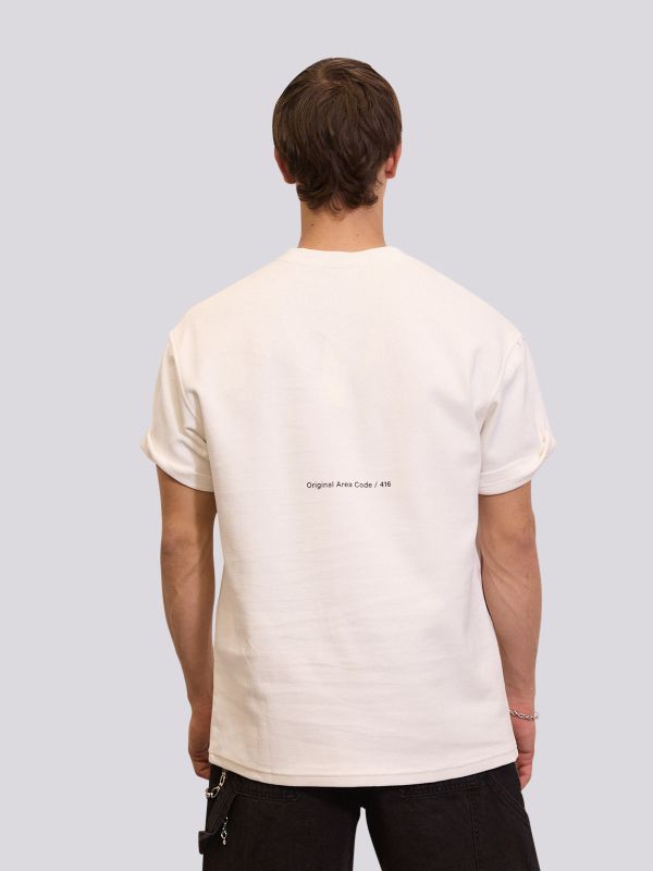 חולצת טי-שרט בגזרה ישרה עם הדפס לוגו מרכזי לגברים