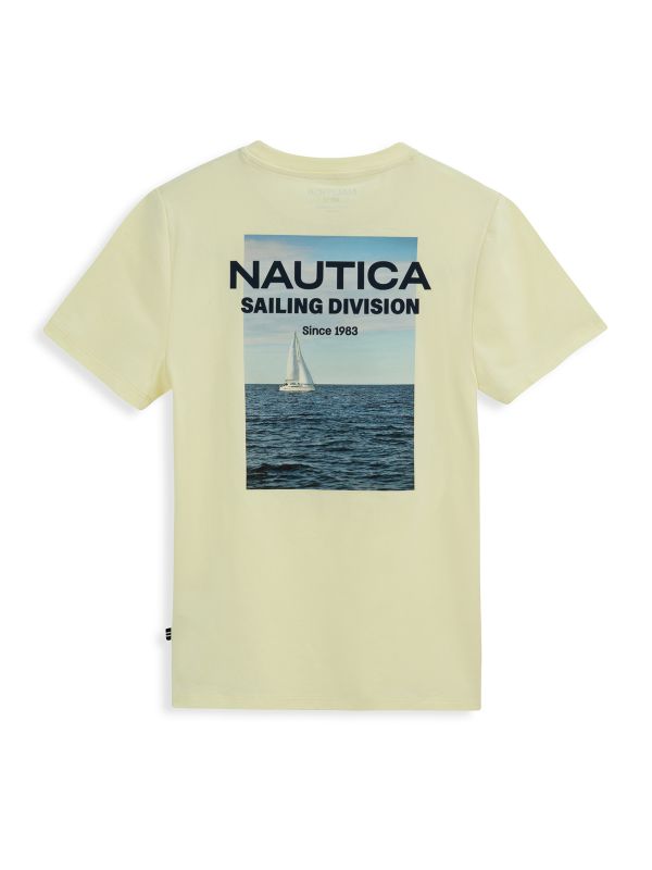 טישירט עם הדפס NAUTICA בגב לילדים