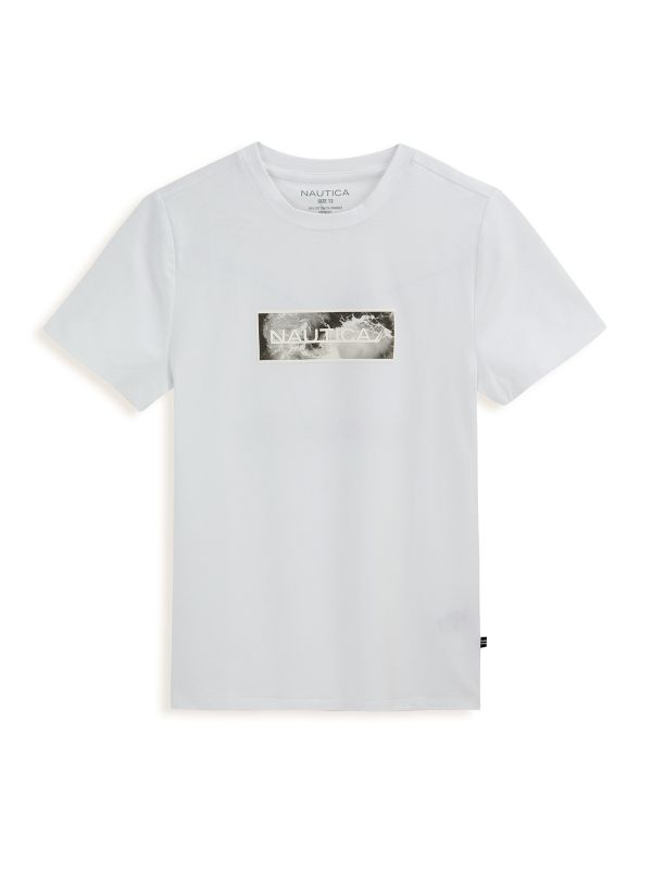 טישירט NAUTICA עם הדפס דו צדדי לילדים