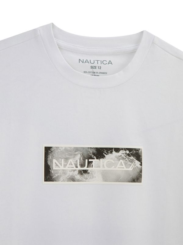 טישירט NAUTICA עם הדפס דו צדדי לילדים