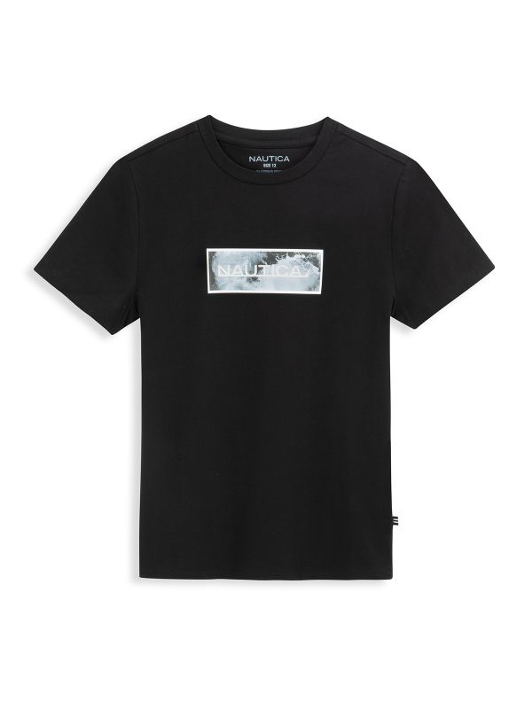 טישירט NAUTICA עם הדפס דו צדדי לילדים