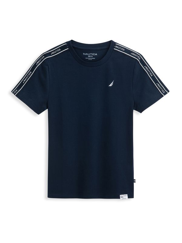 טישירט עם לוגו NAUTICA והדפס בשרוול לילדים