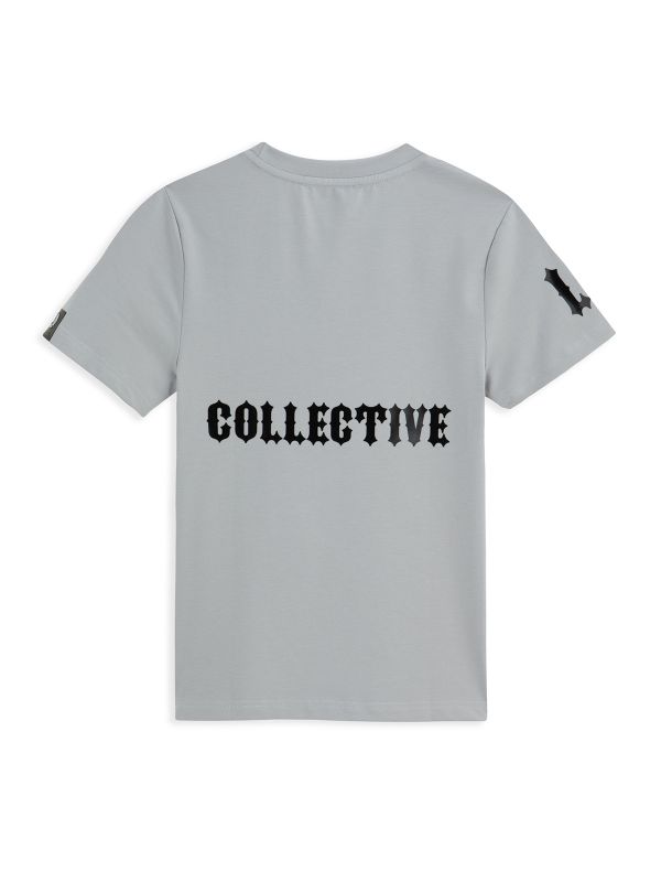 טי שירט קצרה עם הדפס דו צדדי לילדים