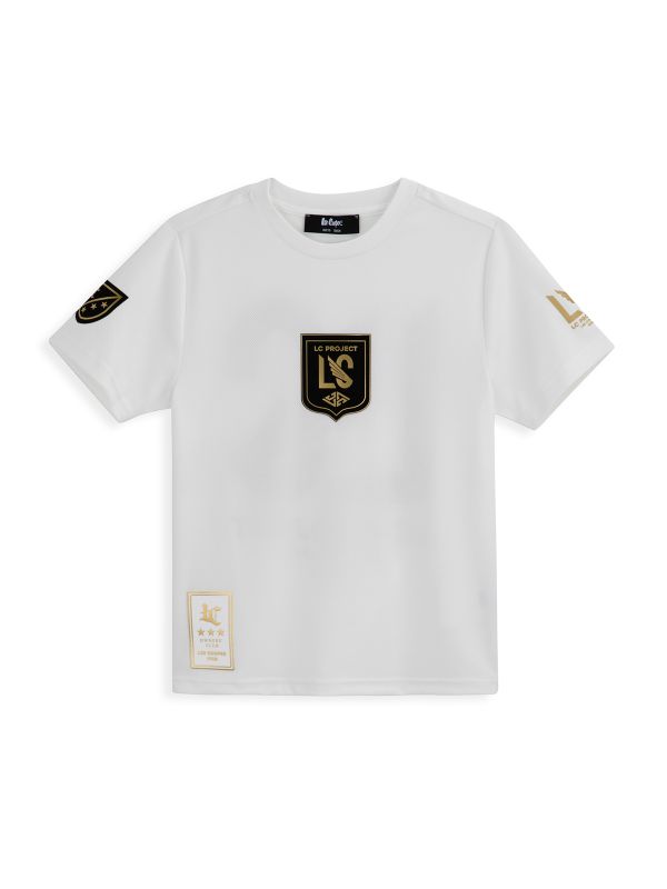 טי שירט קצרה עם הדפס דו צדדי לילדים