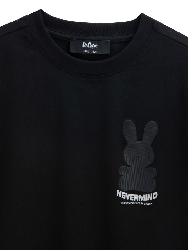 טי שירט קצרה עם הדפס דו צדדי לילדים