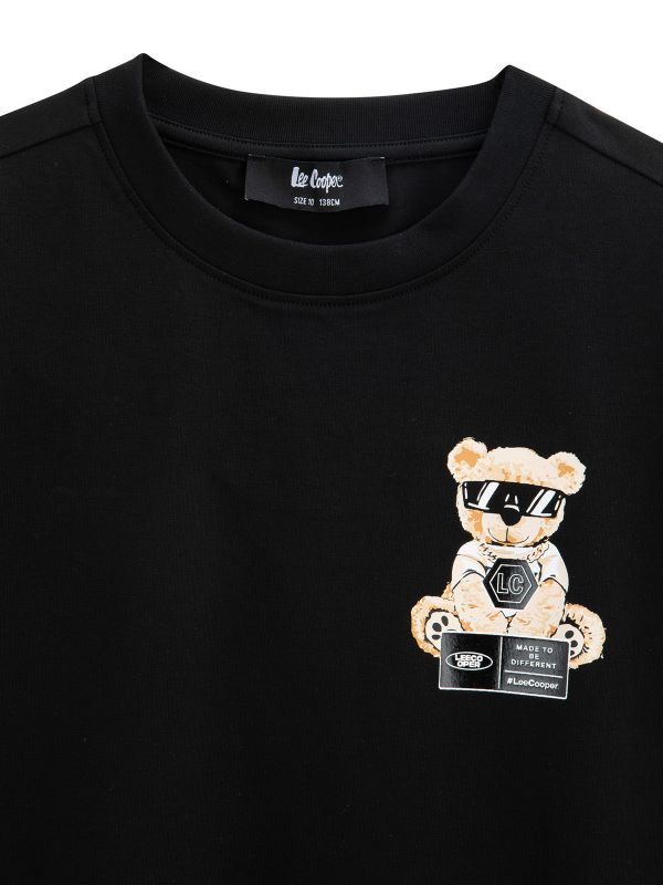 טי שירט קצרה עם הדפס דו צדדי לילדים