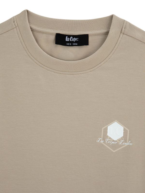 טי שירט קצרה עם הדפס דו צדדי לילדים