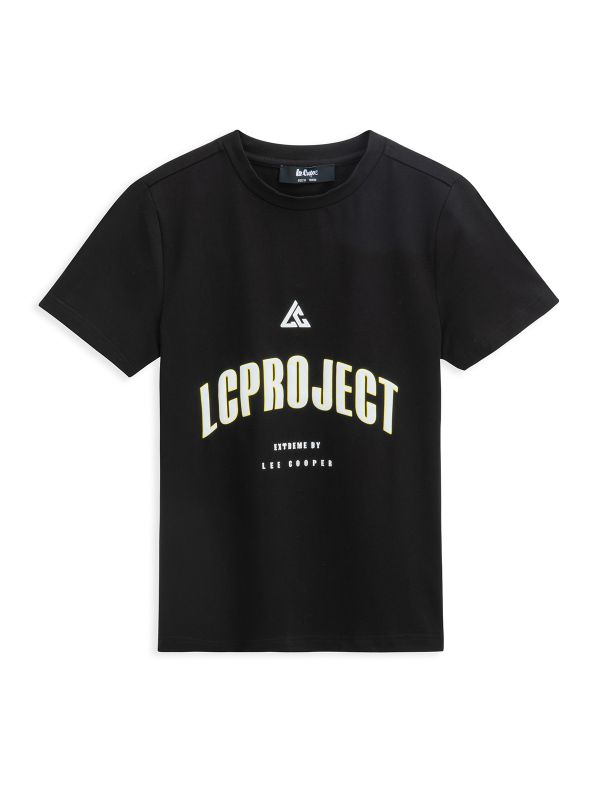 טי שירט קצרה עם הדפס דו צדדי לילדים