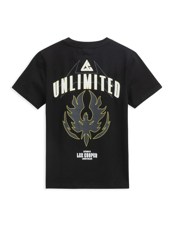 טי שירט קצרה עם הדפס דו צדדי לילדים