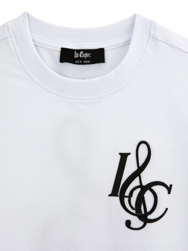 טי שירט קצרה עם הדפס דו צדדי לילדים