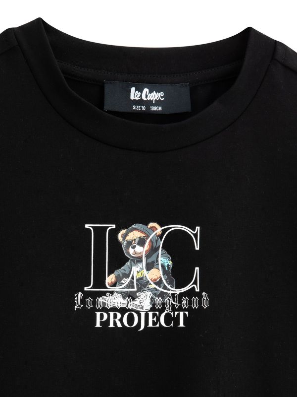 טי שירט קצרה עם הדפס דו צדדי לילדים