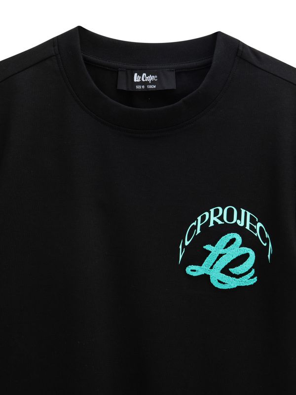 טי שירט קצרה עם הדפס דו צדדי לילדים