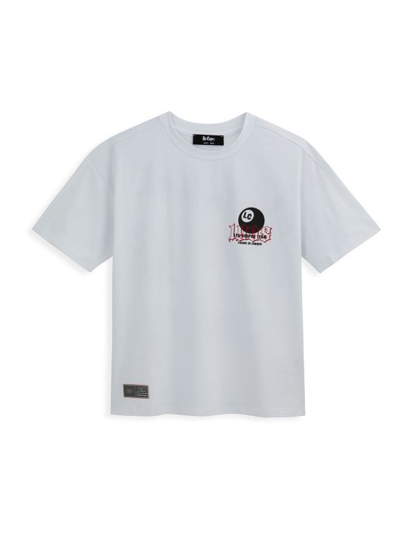 טי שירט קצרה עם הדפס דו צדדי לילדים