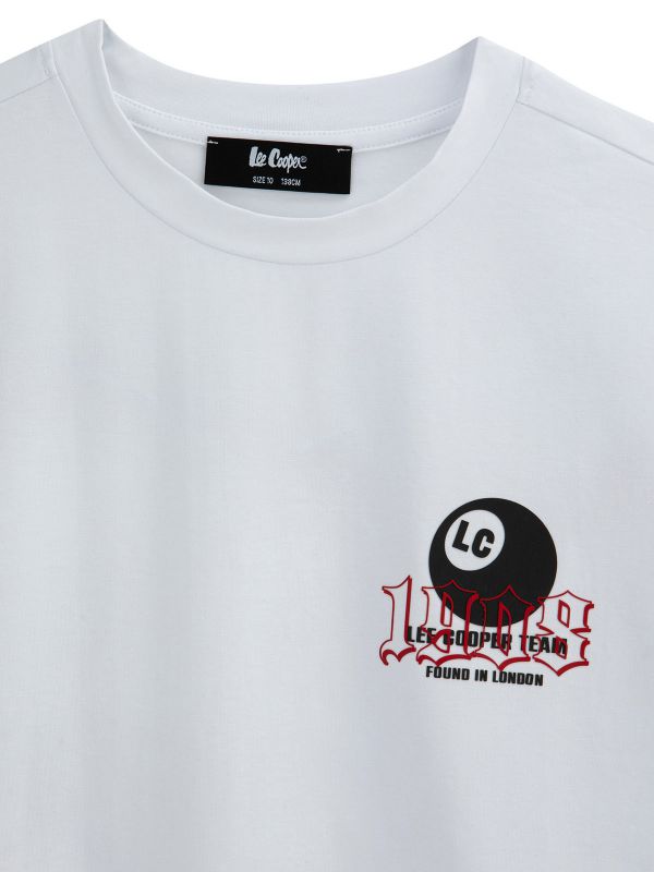 טי שירט קצרה עם הדפס דו צדדי לילדים