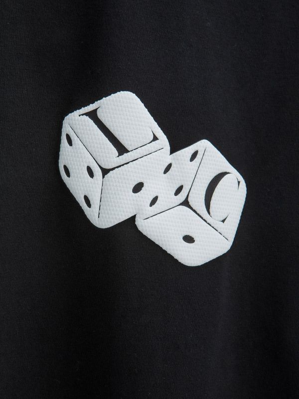 טי שירט קצרה עם הדפס דו צדדי לילדים