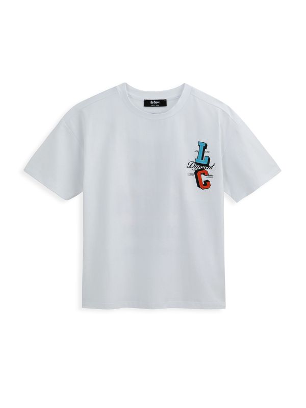 טי שירט קצרה עם הדפס דו צדדי לילדים