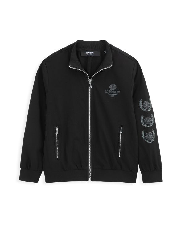 ז’קט ספורטיבי עם הדפס על השרוול