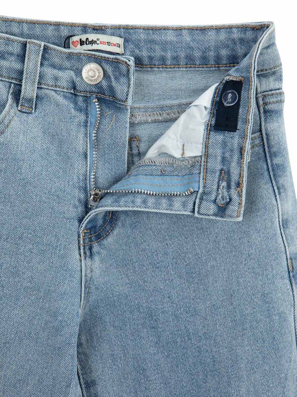 מכנסי ג’ינס עם סיומת מקופלת לילדות