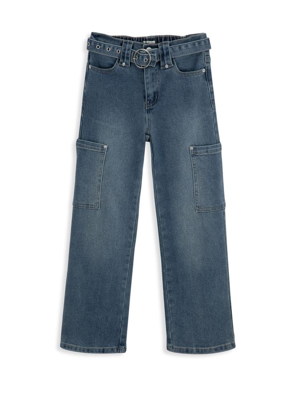 מכנסי ג’ינס עם חגורה וכיסי צד
