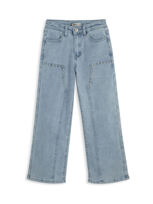 מכנסי ג’ינס עם תיפורים וניטים