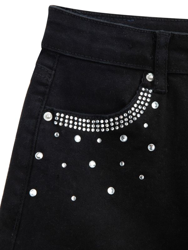 מכנסיים קצרים משובצים אבנים