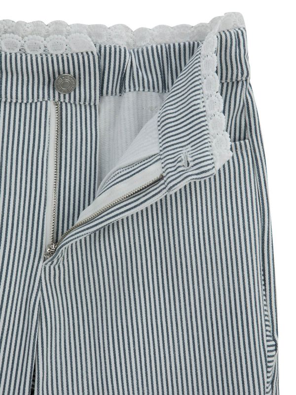 מכנסיים מחויטים בדוגמת פסים לילדות