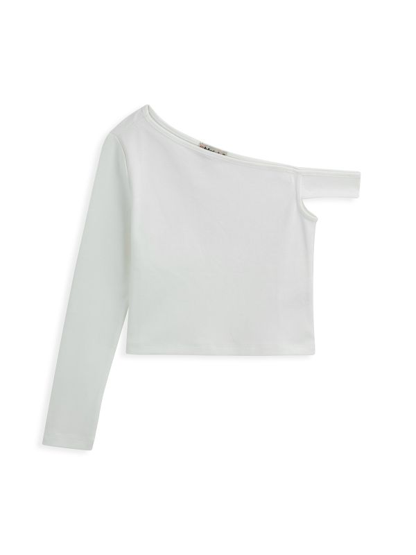 טי ארוך קרופ א-סימטרית ילדות