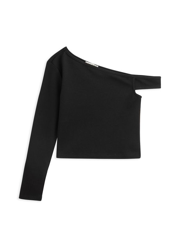 טי ארוך קרופ א-סימטרית ילדות