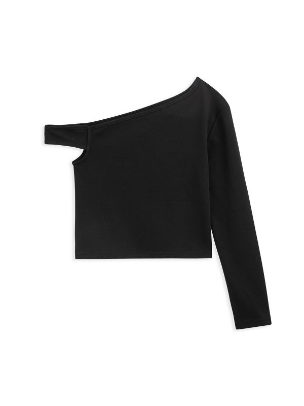 טי ארוך קרופ א-סימטרית ילדות