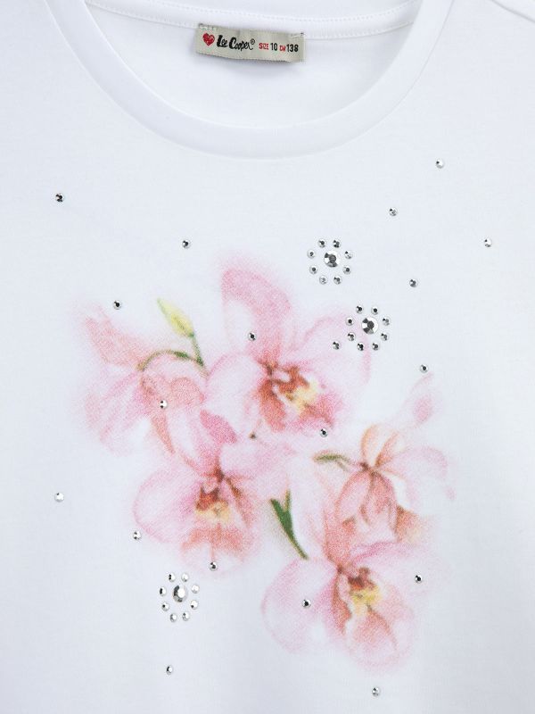 טישירט בהדפס פרחוני לילדות