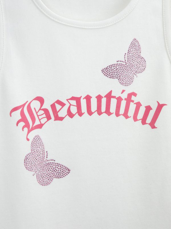 גופיה בהדפס פרפר לילדות