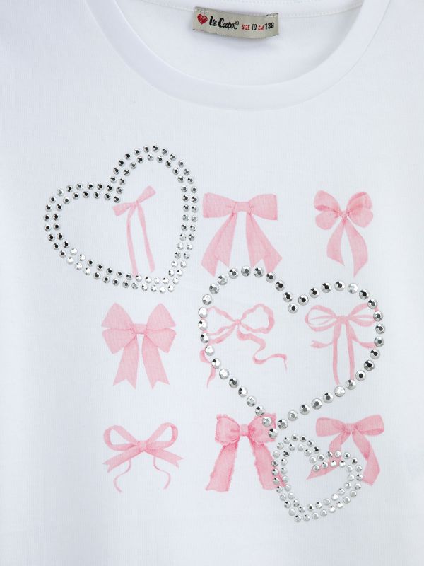 טישירט בהדפס פפיונים לילדות