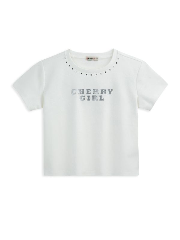 טישירט בהדפס מטאלי לילדות