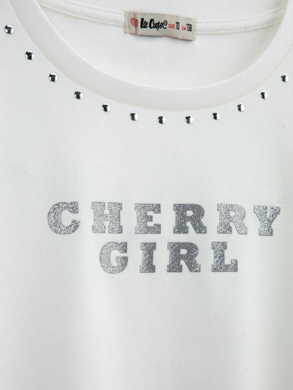 טישירט בהדפס מטאלי לילדות